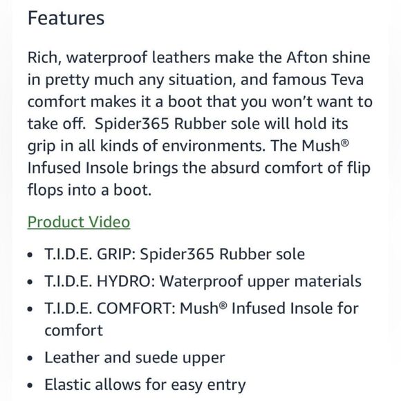 Teva Afton Leather Tall Boots Brown Size 6 - Picture 5 of 17